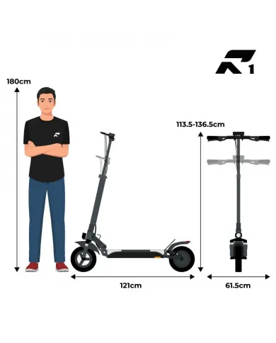 Trotinetă Electrică RUPTOR R1 V2 Negru | 500W 20Ah