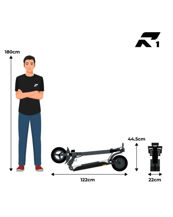 RUPTOR R1 V2 Electric Scooter Black | 500W 20Ah