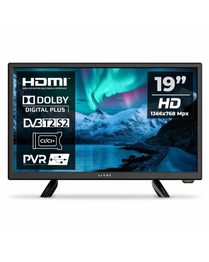 KIANO SLIMTV 19" TRAVEL LED TV Ideal for camper, truck, 12V charger