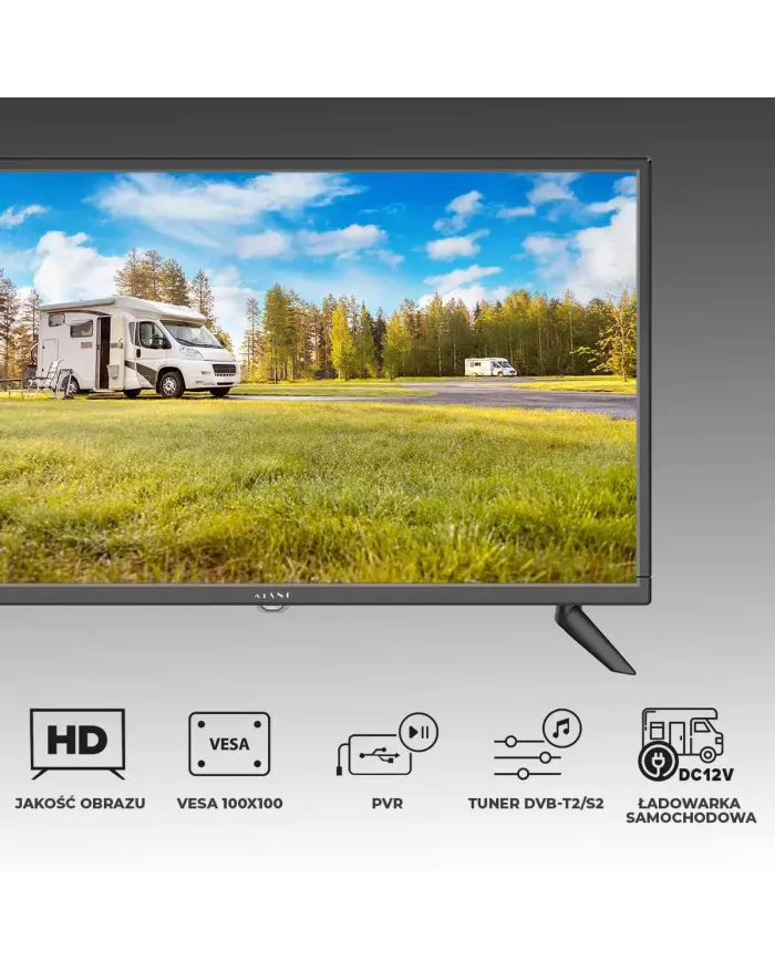 KIANO SLIMTV 19" TRAVEL LED TV Ideal for camper, truck, 12V charger