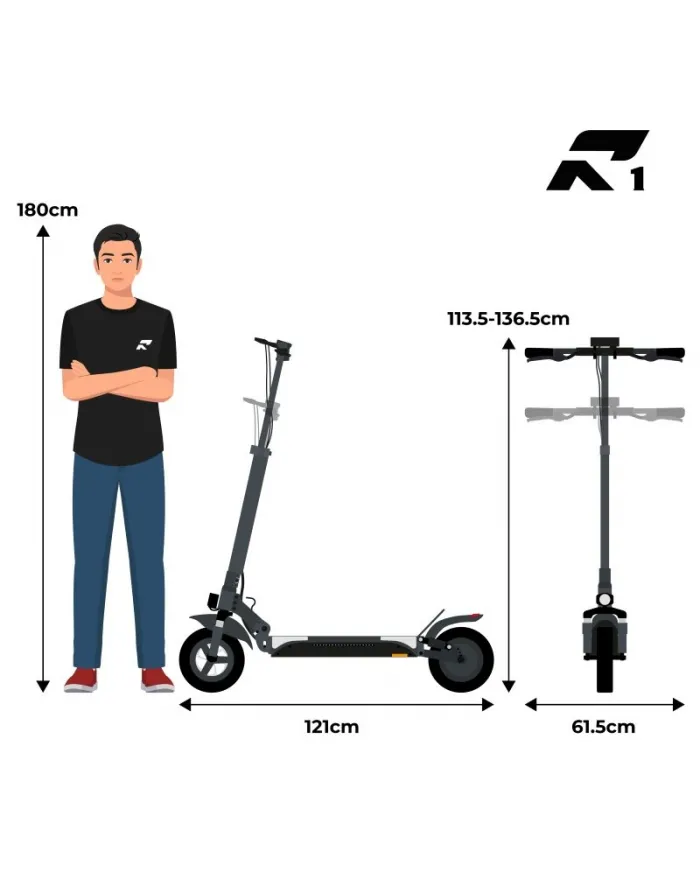 OUTLET Electric Scooter RUPTOR R1 V2 Black| 500W 20Ah [B]