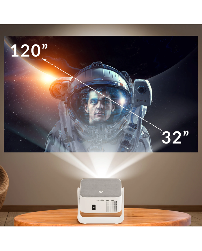 Kiano Elegance Cinema Home Theatre Projector, 400 Ansi, Netflix, Prime, YouTube
