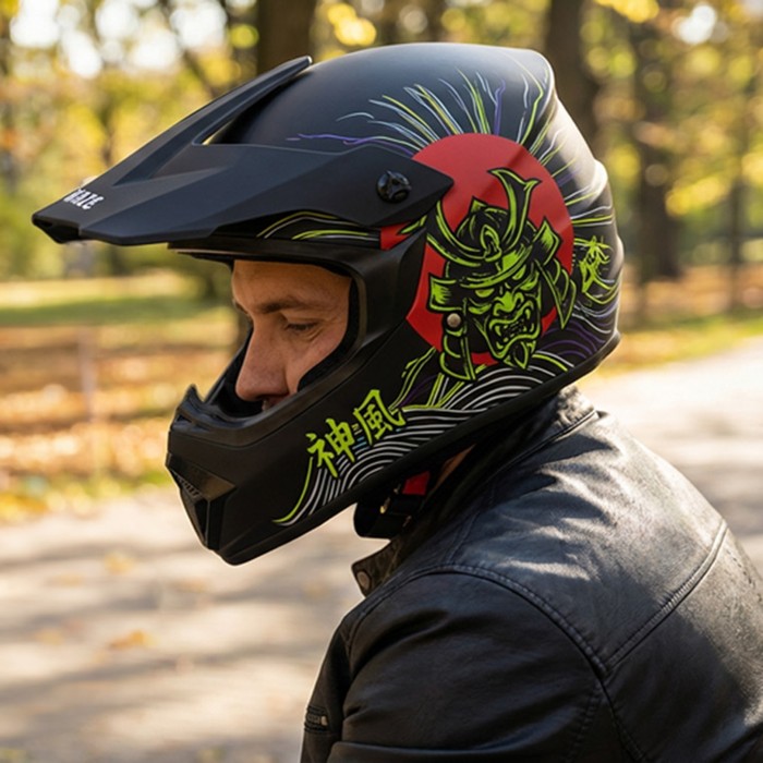 Kamikaze Tokyo Drift full face helmet for scooter, MTB and bicycle