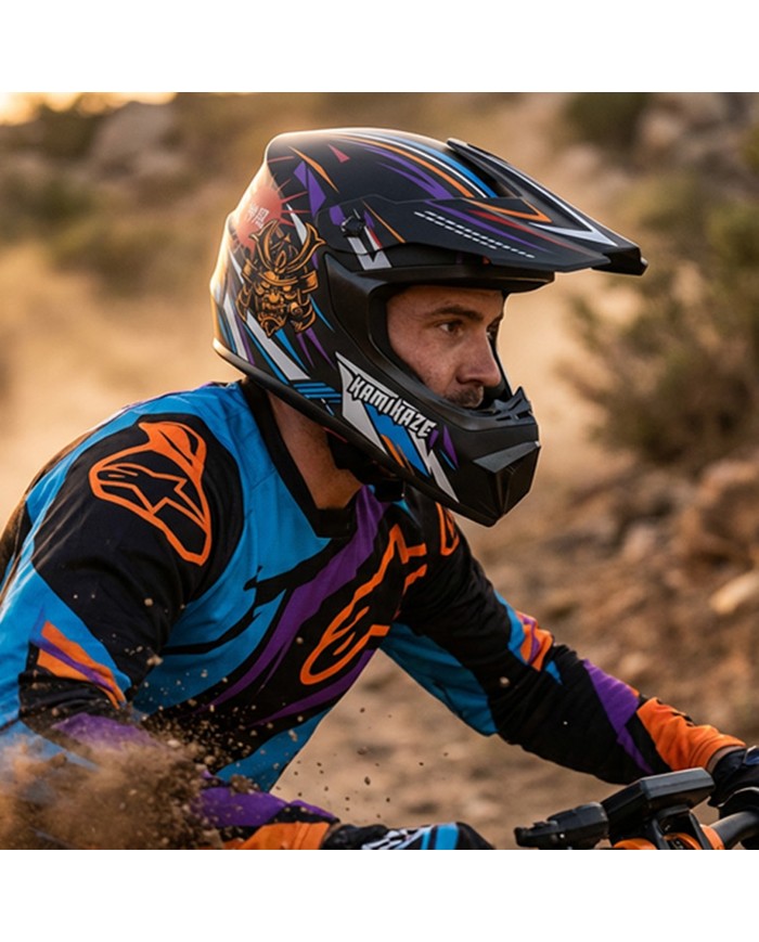 Kamikaze Ninja fullface helmet for scooter, MTB and bicycle