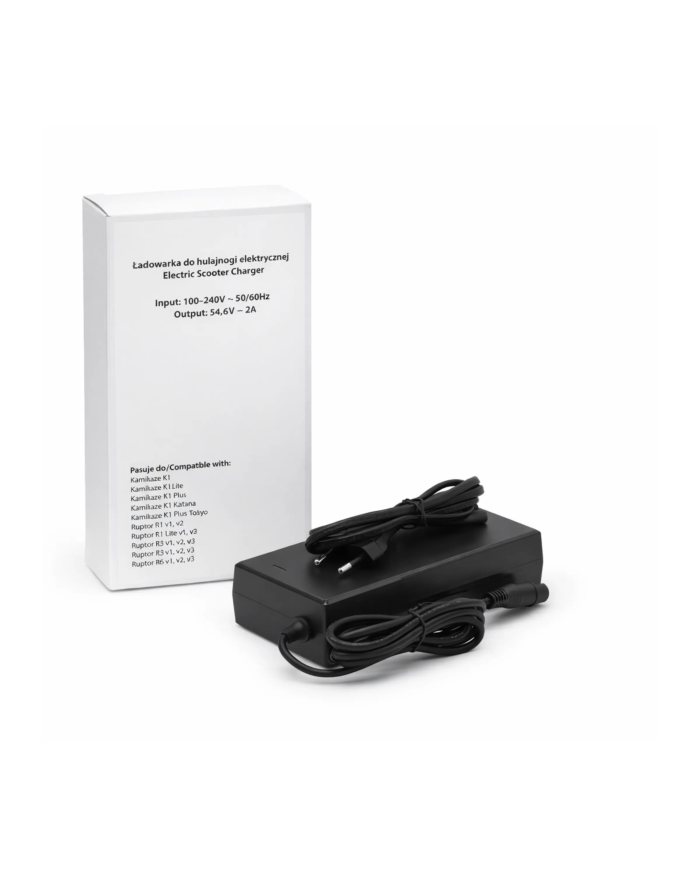 Charger for electric scooter 54.6V 2A – for Kamikaze K1 / K1 Lite / K1 Plus / Katana / Ruptor R1 / R3 / R6