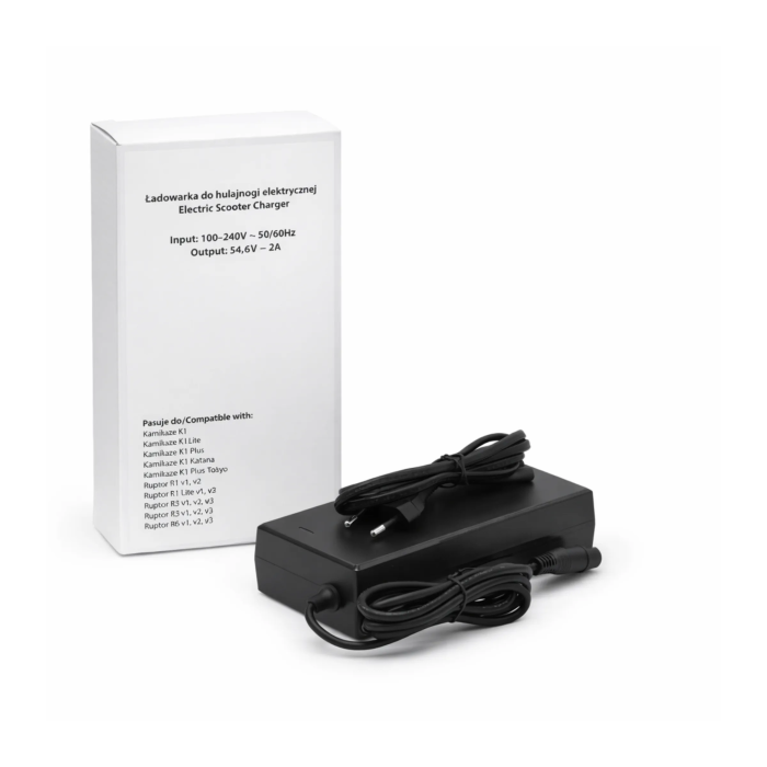 Charger for electric scooter 54.6V 2A – for Kamikaze K1 / K1 Lite / K1 Plus / Katana / Ruptor R1 / R3 / R6