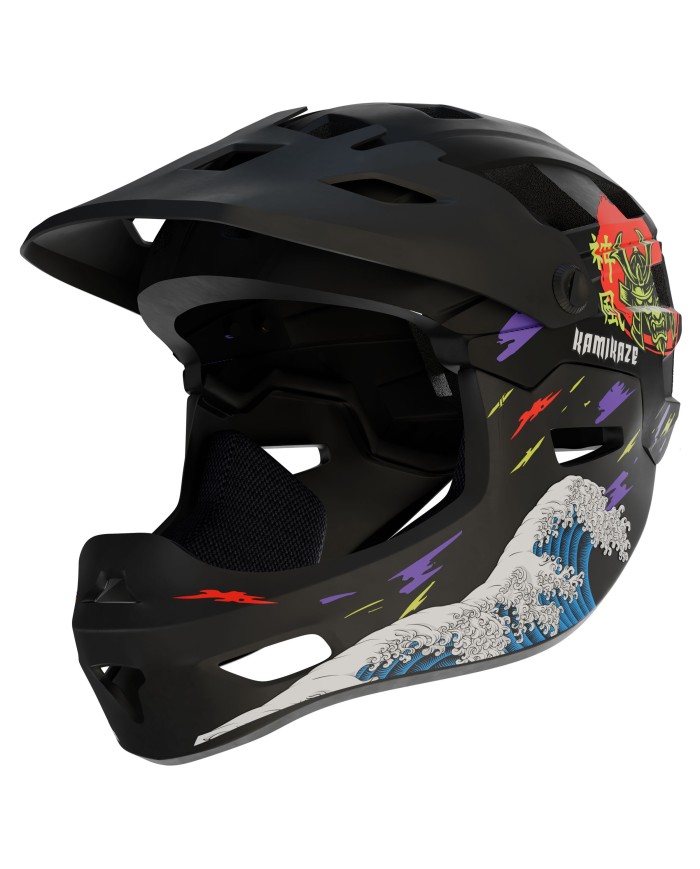 Kamikaze RONIN Wave Black Full Face Helmet