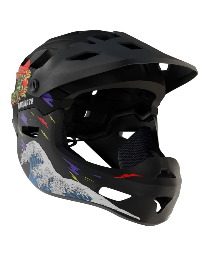 Kamikaze RONIN Wave Black Full Face Helmet