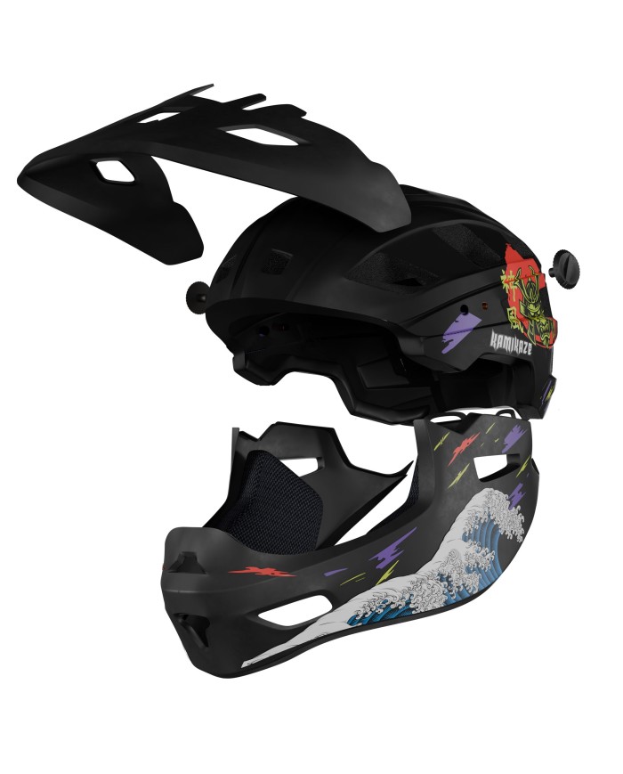 Kamikaze RONIN Wave Black Full Face Helmet