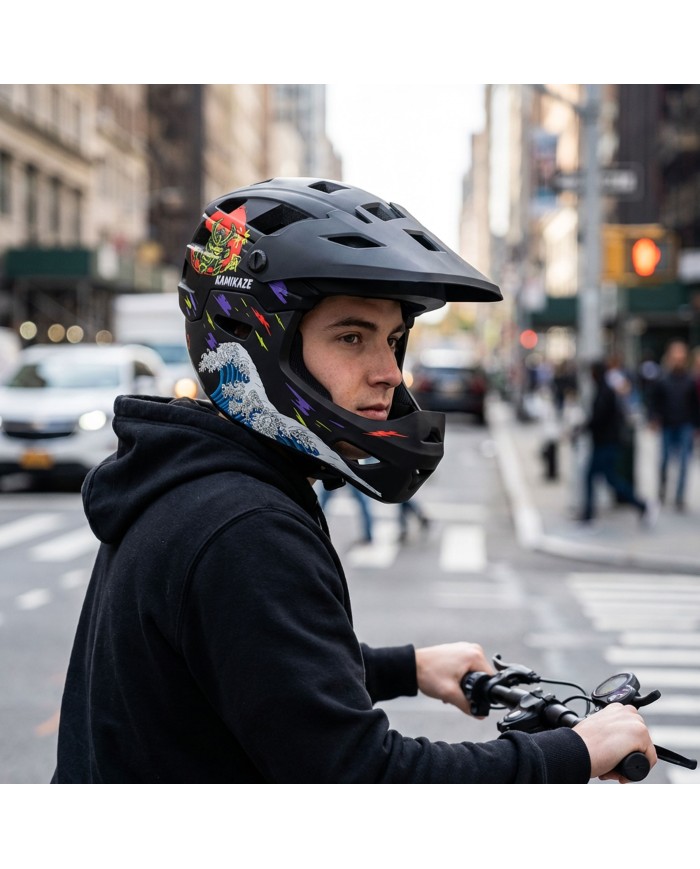 Kamikaze RONIN Wave Black Full Face Helmet