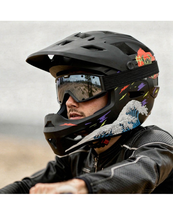 Kamikaze RONIN Wave Black Full Face Helmet