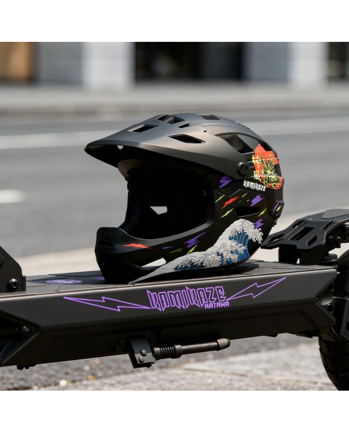 Kamikaze RONIN Wave Black Full Face Helmet