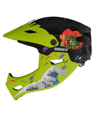 Kamikaze RONIN Wave Green Full Face Helmet