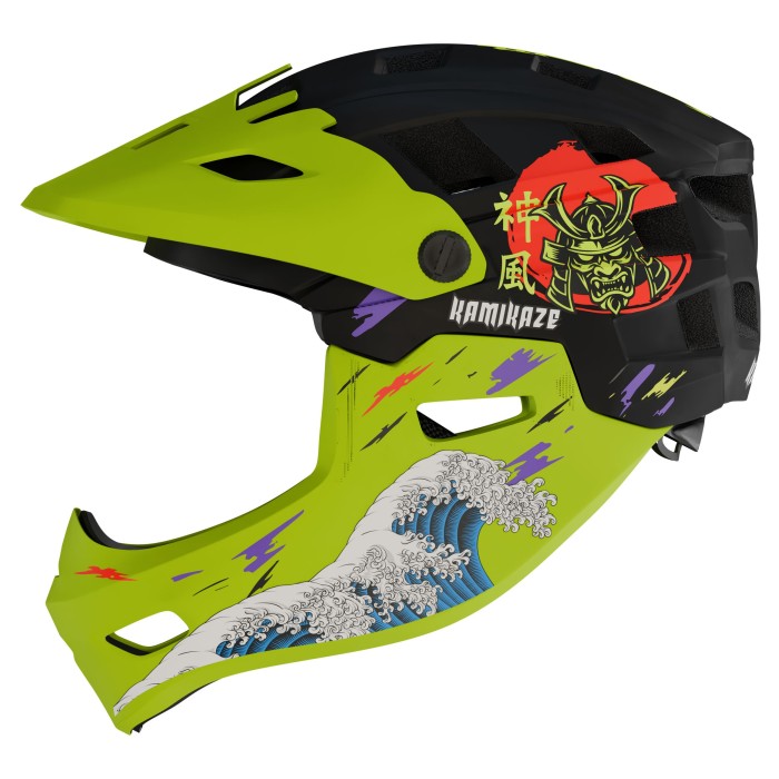 Kamikaze RONIN Wave Green Full Face Helmet