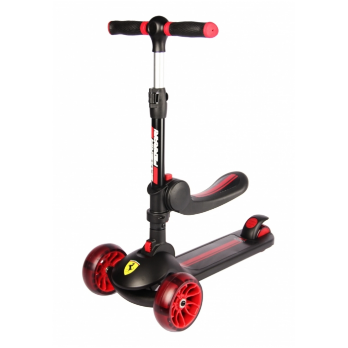 Ferrari 2-in-1 Kids' Three-Wheeled Scooter FXK28-2 Black