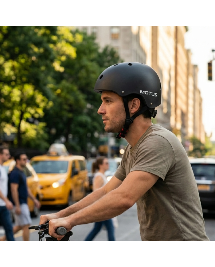 Adjustable MOTUS black helmet for bicycle, electric scooter