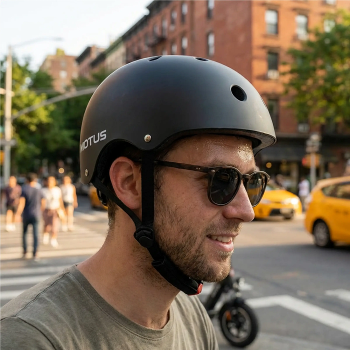 Adjustable MOTUS black helmet for bicycle, electric scooter