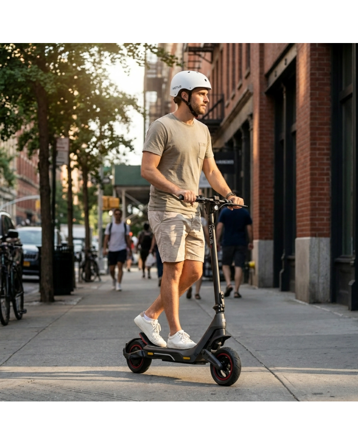 Adjustable MOTUS white helmet for bicycle, electric scooter