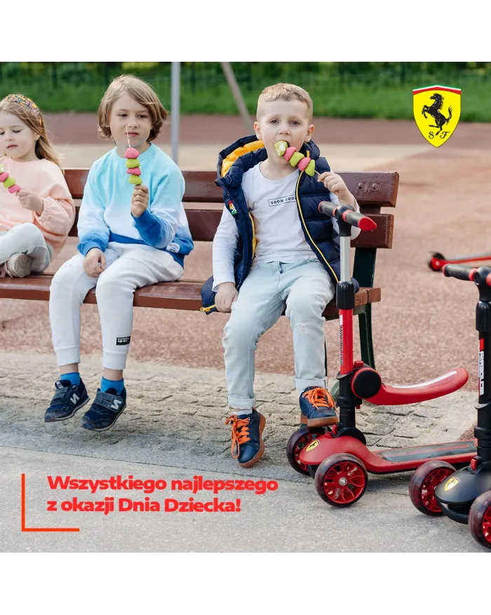 Ferrari children's three-wheeled scooter 2-in-1 FXK28-2 Red