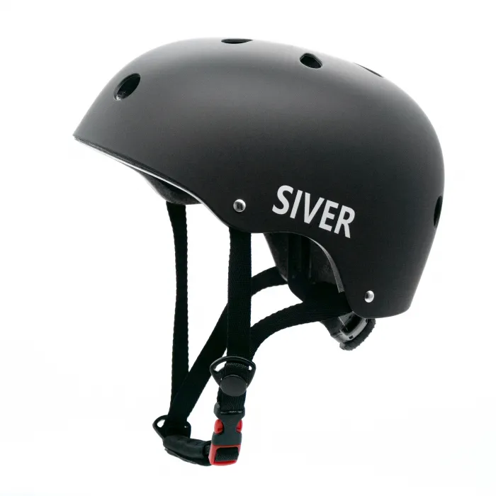 Adjustable SIVER Bicycle Helmet Size L Black
