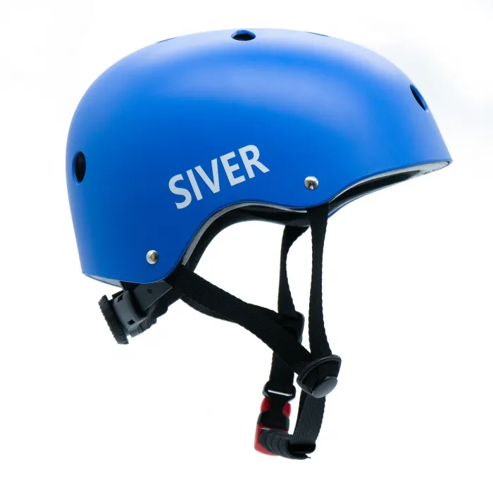 Adjustable bicycle helmet SIVER size S blue