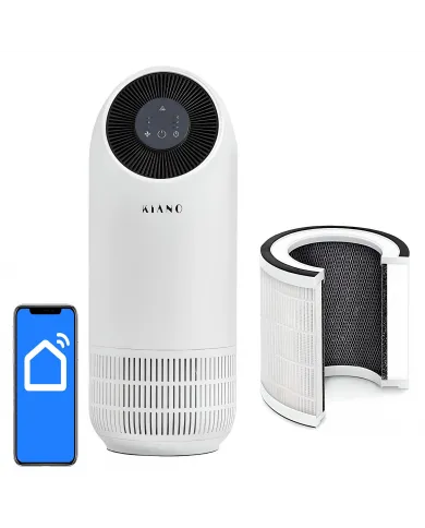 Kiano Fillo Air Purifier with pre-filter, carbon filter, and HEPA 13 smart