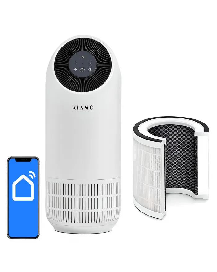 Kiano Fillo Air Purifier with pre-filter, carbon filter, and HEPA 13 smart